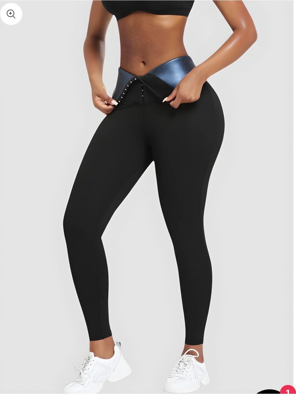 High-Waist Sauna Black Shaping Leggings with Sauna waist Waistband